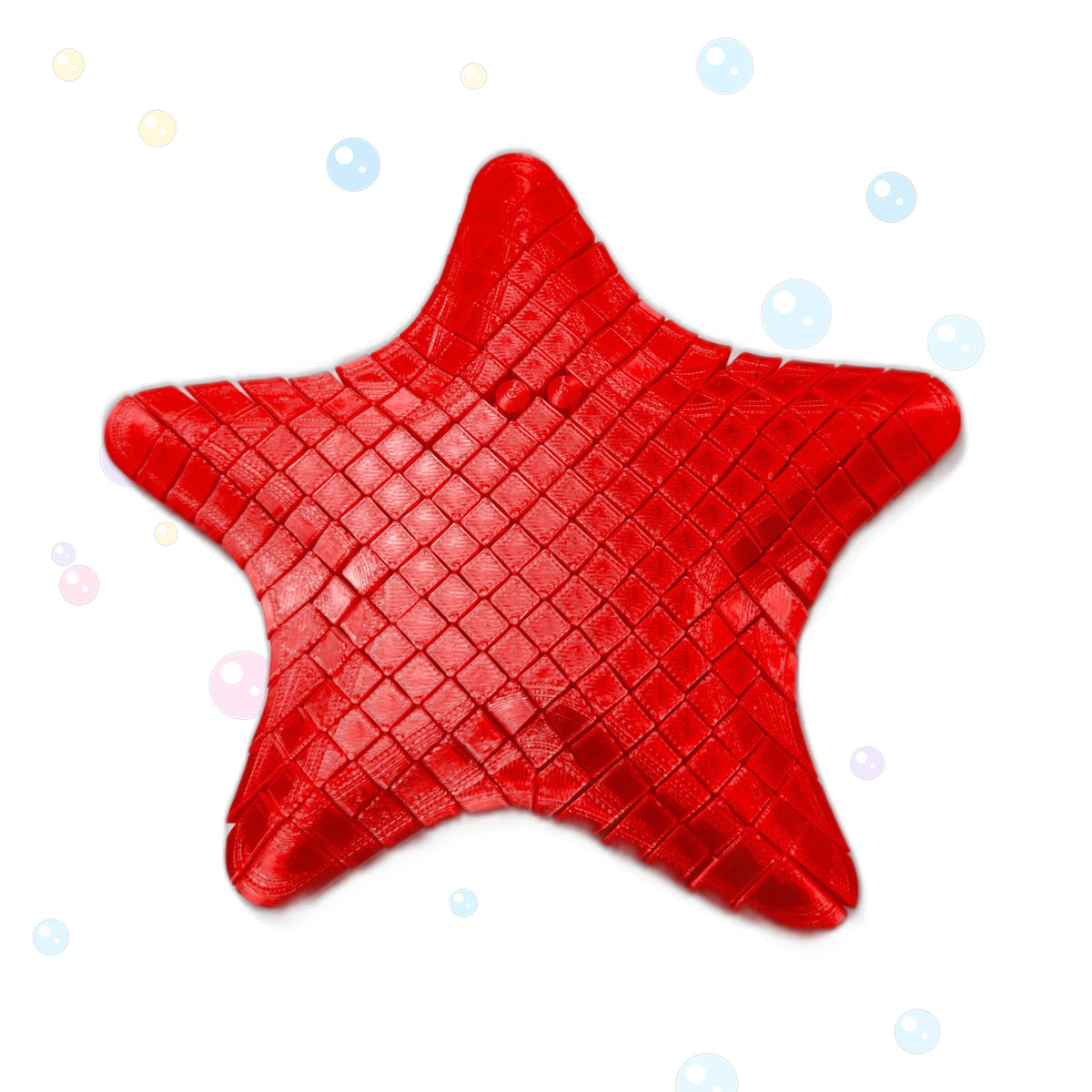 Red silk articulated flexi starfish 3D printed fidget toy