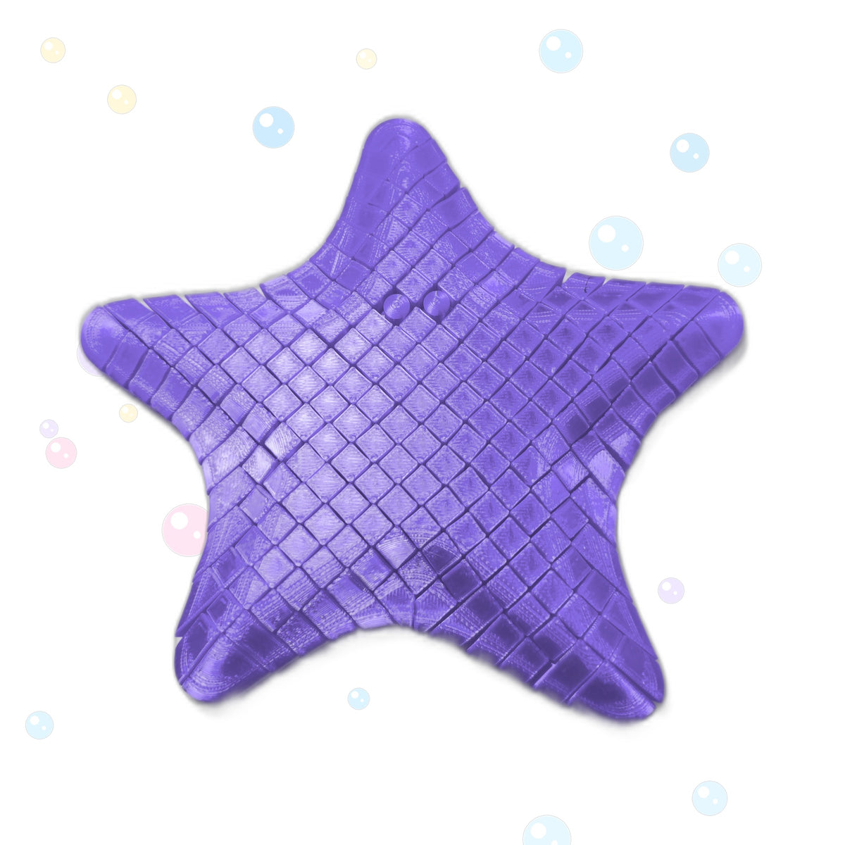 Purple silk articulated flexi starfish 3D printed fidget toy